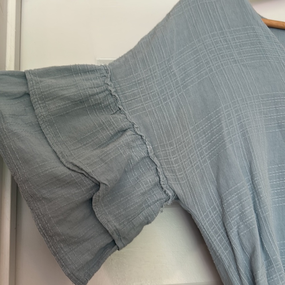 Universal Thread Blue Ruffle-Sleeve Dress - Picture 2 of 5